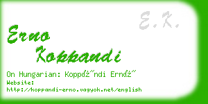 erno koppandi business card